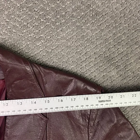 Vintage Wilsons Leather Jacket Blazer Men's 42 Fits 38-40 Burgundy Oxblood 70s - Picture 10 of 14